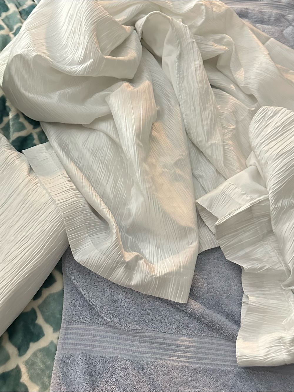 Set Of Two White Curtains